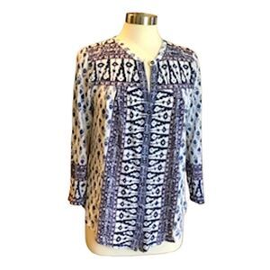 LUCKY BRAND BUTTON DOWN BLOUSE TOP M LONG SLEEVES